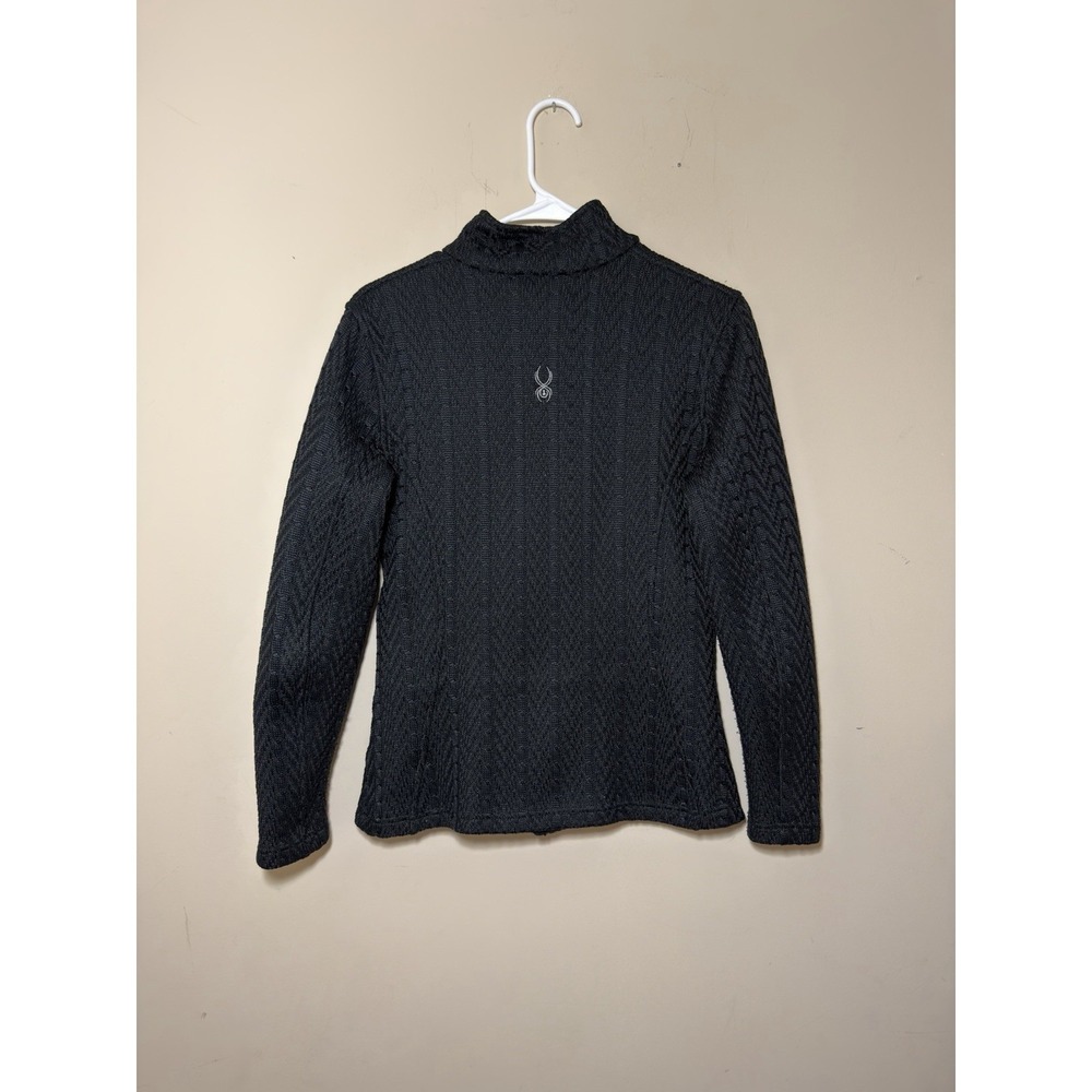 Spyder Jacket Women Size M Blue Cable Knit Textured Sweater Active Outdoors - Picture 2 of 12